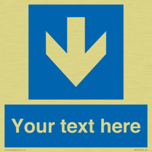 Custom Directional signage blue down arrow 